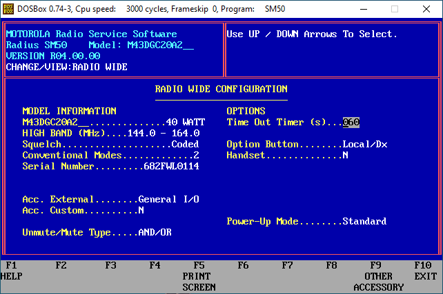 Radio Wide Configuration