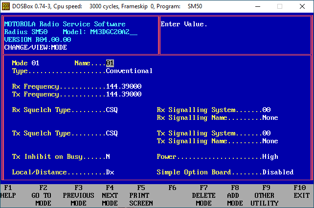 Mode 1 Configuration