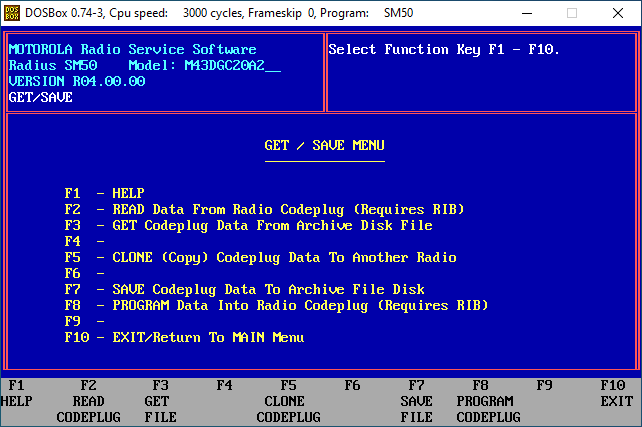 GET / SAVE Menu